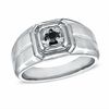 Thumbnail Image 0 of Men's 0.20 CT. Black Diamond Solitaire Band in Sterling Silver