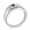 Thumbnail Image 1 of Men's 0.20 CT. Black Diamond Solitaire Band in Sterling Silver