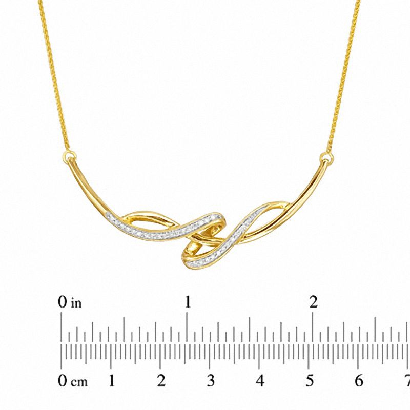 0.20 CT. T.W. Diamond Twist Necklace in 10K Gold