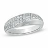 0.50 CT. T.W. Diamond Three Row Slant Band in 14K White Gold