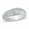 Thumbnail Image 0 of 0.50 CT. T.W. Diamond Three Row Slant Band in 14K White Gold