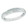 Thumbnail Image 0 of Diamond Accent Slant Wedding Band in 10K White Gold