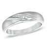 Thumbnail Image 0 of Men's Diamond Accent Five Stone Slant Wedding Band in 10K White Gold