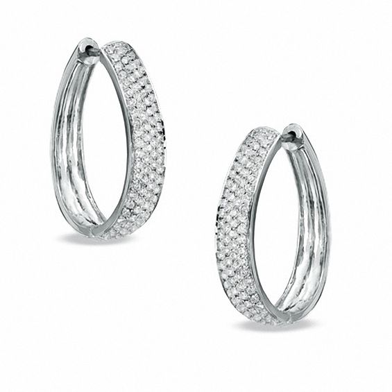 Pave diamond hotsell hoops