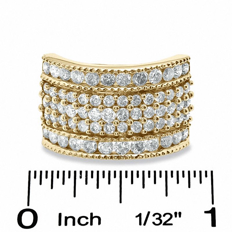 Main Image 3 of 2.00 CT. T.W. Diamond Multi-Row Band in 10K Gold