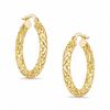 Thumbnail Image 1 of Diamond-Cut Mesh Tube Hoop Earrings in 10K Gold