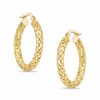 Thumbnail Image 0 of Diamond-Cut Mesh Tube Hoop Earrings in 10K Gold