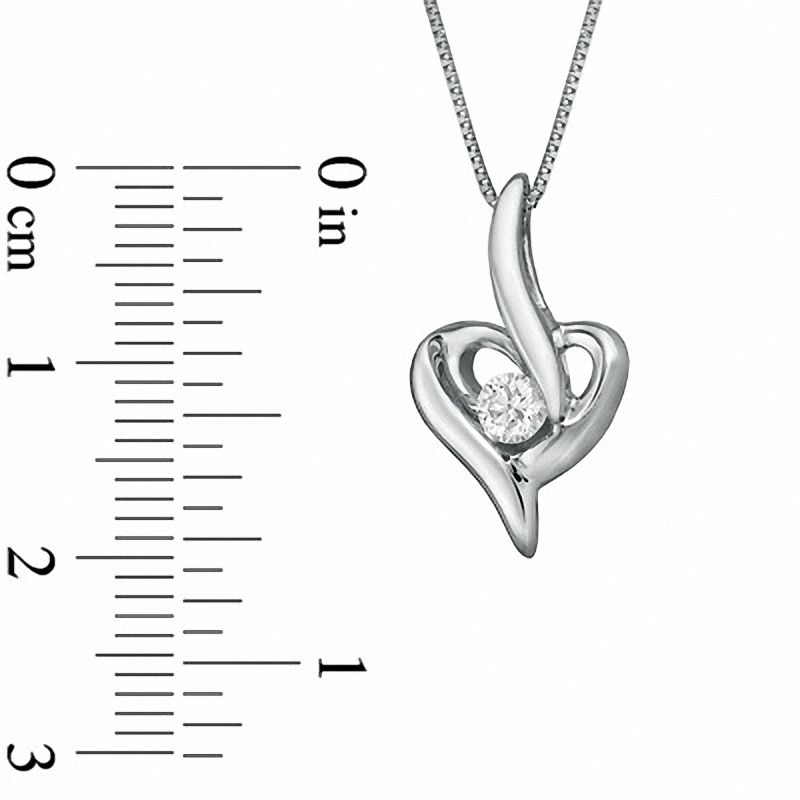 Main Image 2 of Sirena™ 0.12 CT. T.W. Diamond Heart Pendant in 10K White Gold