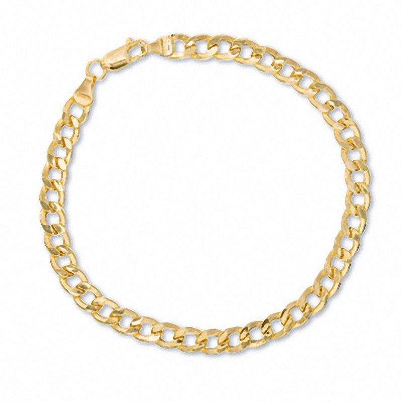 Main Image 2 of Men's 10K Gold Curb Bracelet and Necklace Set