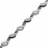 Thumbnail Image 1 of 0.33 CT. T.W. Enhanced Black and White Diamond Waves Bracelet in Sterling Silver - 7.25"