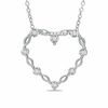 Thumbnail Image 1 of Diamond Accent Station Heart Pendant in Sterling Silver