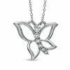 Thumbnail Image 1 of 0.18 CT. T.W. Diamond Butterfly Pendant in Sterling Silver