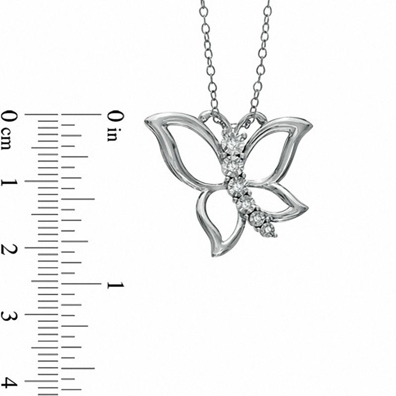 0.18 CT. T.W. Diamond Butterfly Pendant in Sterling Silver