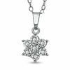 Thumbnail Image 0 of Diamond Accent Flower Pendant in Sterling Silver