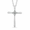 Thumbnail Image 0 of Diamond Accent Cross Pendant in Sterling Silver