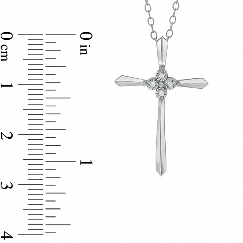 Main Image 2 of Diamond Accent Cross Pendant in Sterling Silver