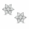 Thumbnail Image 1 of 0.07 CT. T.W. Diamond Flower Stud Earrings in Sterling Silver