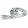 Thumbnail Image 1 of Diamond Accent Cluster Bypass Ring in Sterling Silver