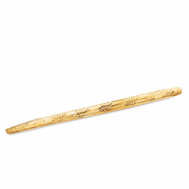 Main Image 1 of 10K Gold Diamond-Cut Bangle - 8.0"