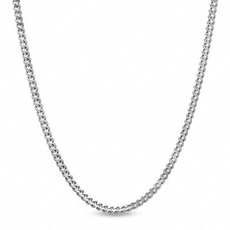 Main Image 1 of 1.0mm Curb Chain Necklace in 14K White Gold