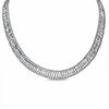 Thumbnail Image 1 of Sterling Silver Beaded "X" Necklace - 17"