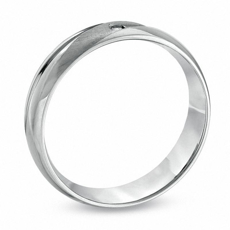 Main Image 2 of 5.0mm Diamond Accent Wedding Band in 10K White Gold