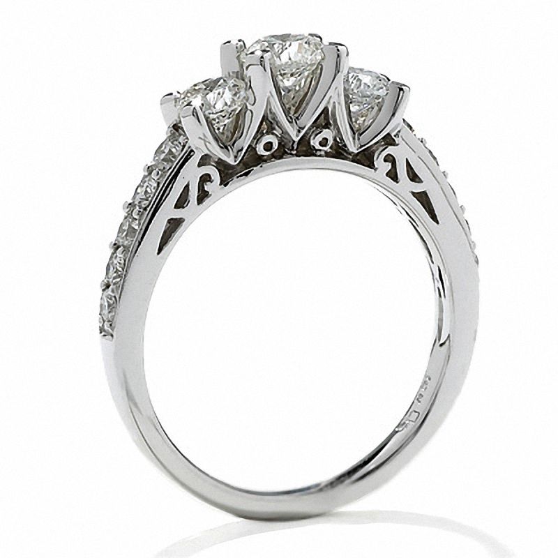 1.20 CT. T.W. Diamond Past Present Future® Ring in 14K White Gold