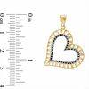 10K Two-Tone Gold Diamond-Cut Heart Charm
