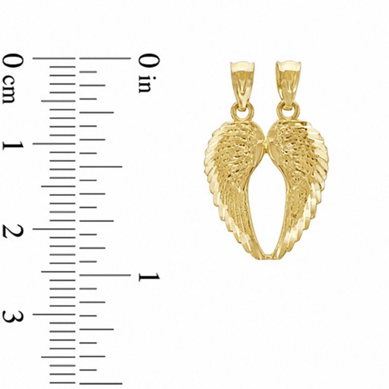 Main Image 2 of 10K Gold Breakable Angel Wings Charm
