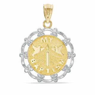 10K Two-Tone Gold Baptism Charm