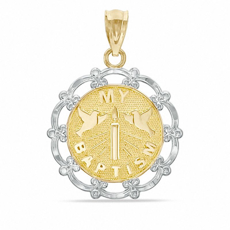 Main Image 1 of 10K Two-Tone Gold Baptism Charm