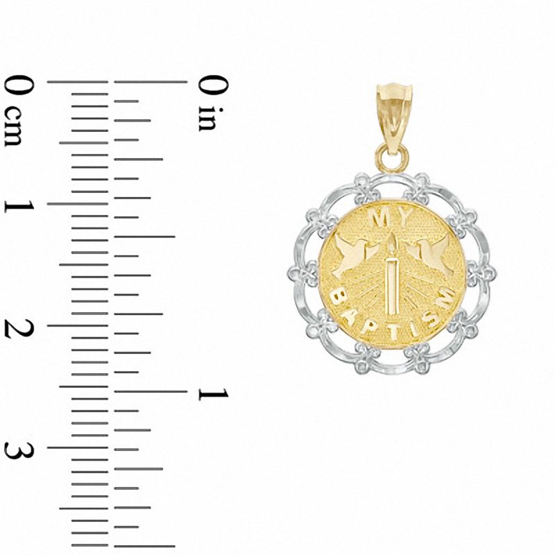 Main Image 2 of 10K Two-Tone Gold Baptism Charm