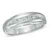 Thumbnail Image 0 of Men's 0.16 CT. T.W. Diamond Wedding Band in 10K White Gold