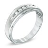 Thumbnail Image 1 of Men's 0.16 CT. T.W. Diamond Wedding Band in 10K White Gold