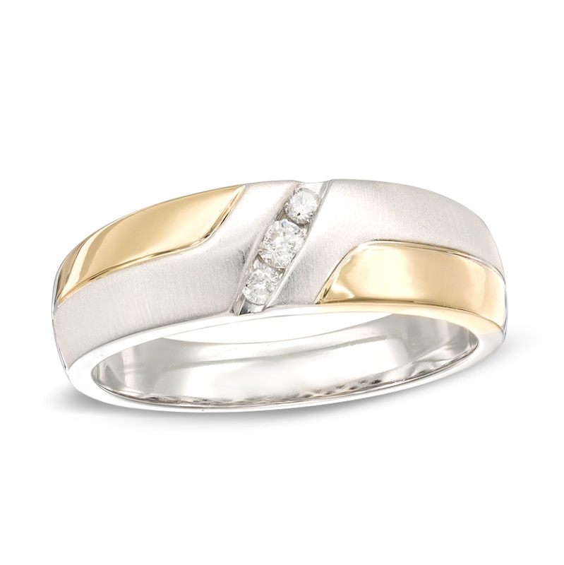 Ladies' Diamond Accent Wedding Band in 10K Two-Tone Gold|Peoples Jewellers