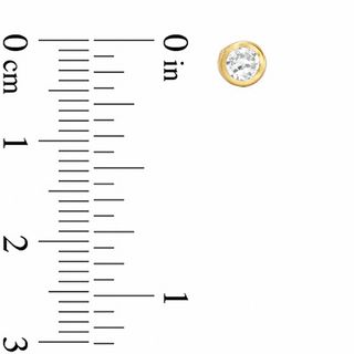 Child's 4.0mm Cubic Zirconia Bezel-Set Earrings in 14K Gold