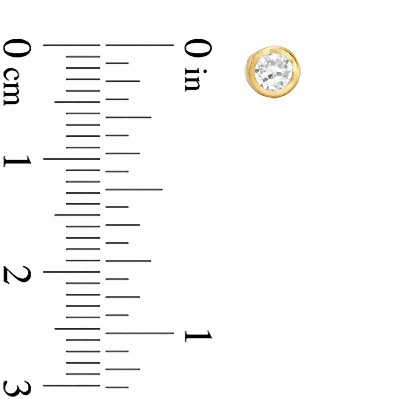 Main Image 2 of Child's 4.0mm Cubic Zirconia Bezel-Set Earrings in 14K Gold