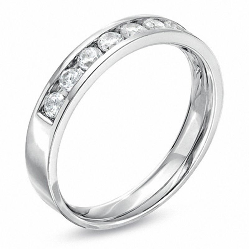 Ladies' 0.50 CT. T.W. Canadian Certified Diamond Channel Band in 14K White Gold (I/I2)|Peoples Jewellers