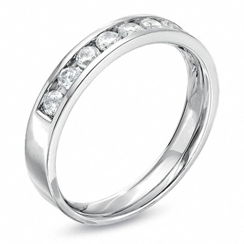 0.50 CT. T.W. Canadian Certified Diamond Channel Band 14K White Gold (I/I2)