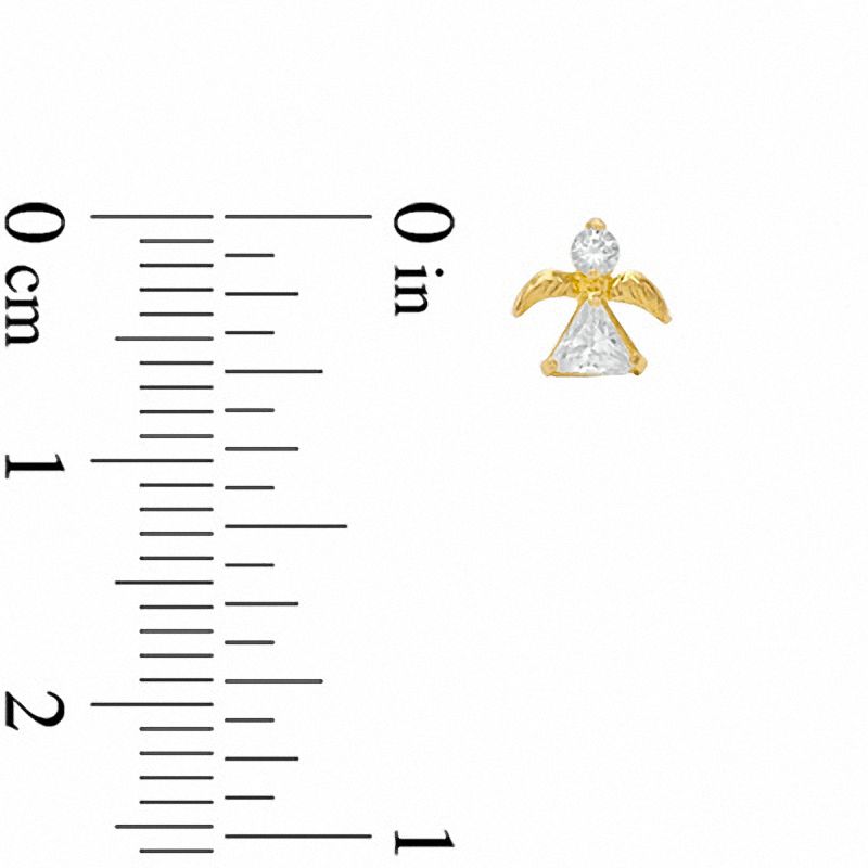 Main Image 2 of Child's Cubic Zirconia Angel Earrings in 14K Gold