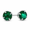 Thumbnail Image 0 of 6.0mm Lab-Created Emerald Stud Earrings in 10K White Gold