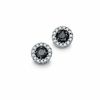 Thumbnail Image 0 of 0.20 CT. T.W. Enhanced Black and White Diamond Frame Earrings in 10K White Gold