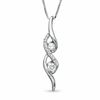 Thumbnail Image 1 of Sirena™ 0.25 CT. T.W. Diamond Two Stone Swirl Pendant in 14K White Gold