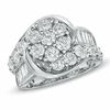 3.00 CT. T.W. Diamond Flower Cluster Engagement Ring in 14K White Gold