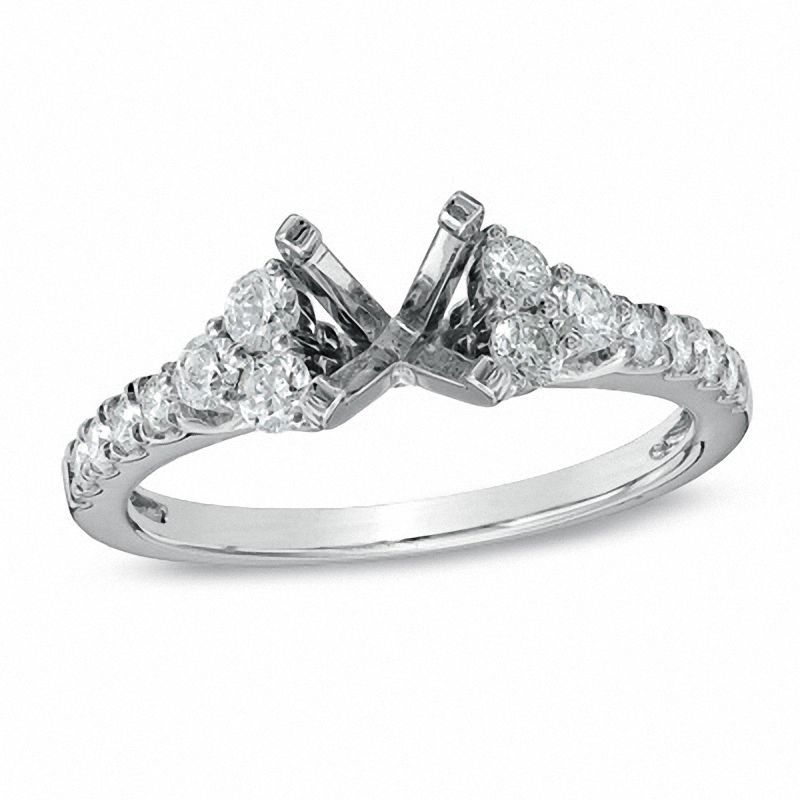 Main Image 1 of 0.50 CT. T.W. Diamond Semi-Mount in 14K White Gold