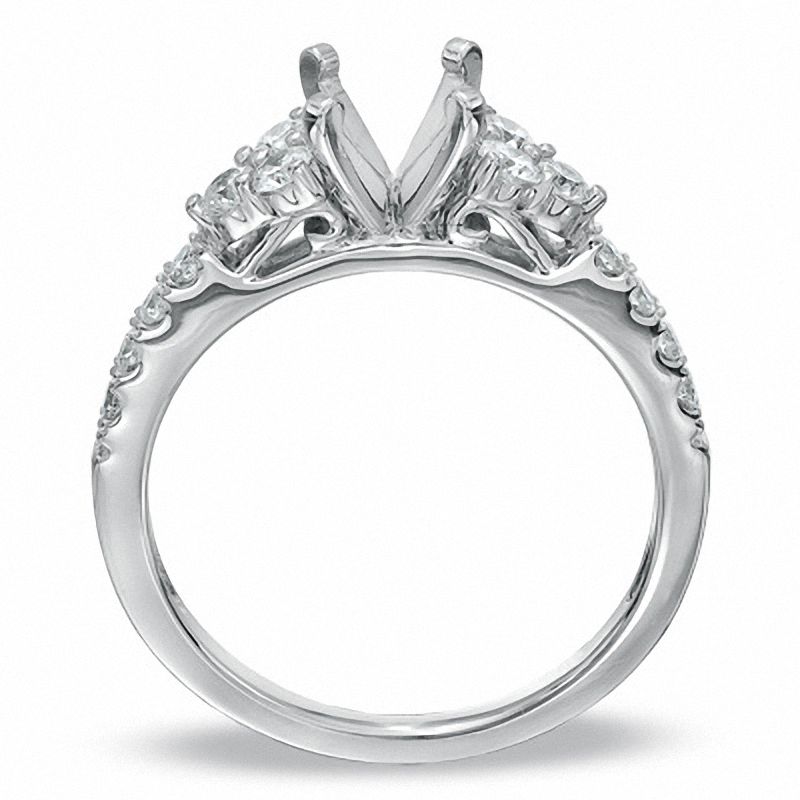 Main Image 2 of 0.50 CT. T.W. Diamond Semi-Mount in 14K White Gold