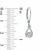 Thumbnail Image 2 of 0.20 CT. T.W. Diamond Cluster Teardrop Earrings in 10K White Gold