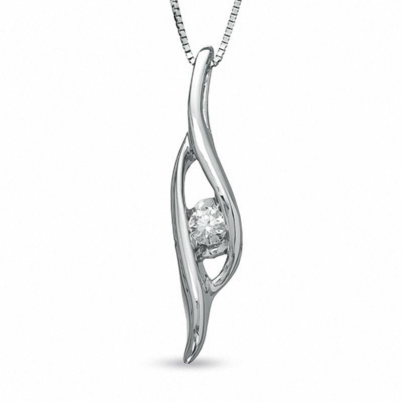 Sirena™ Diamond Accent Bypass Pendant in 14K White Gold