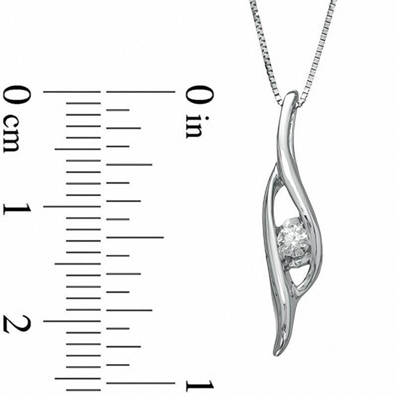 Sirena™ Diamond Accent Bypass Pendant in 14K White Gold