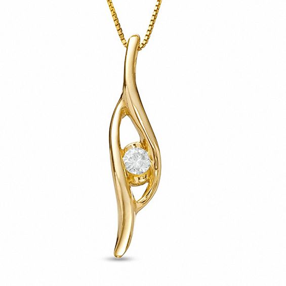 Sirena™ Diamond Accent Bypass Pendant in 10K Gold | Peoples Jewellers